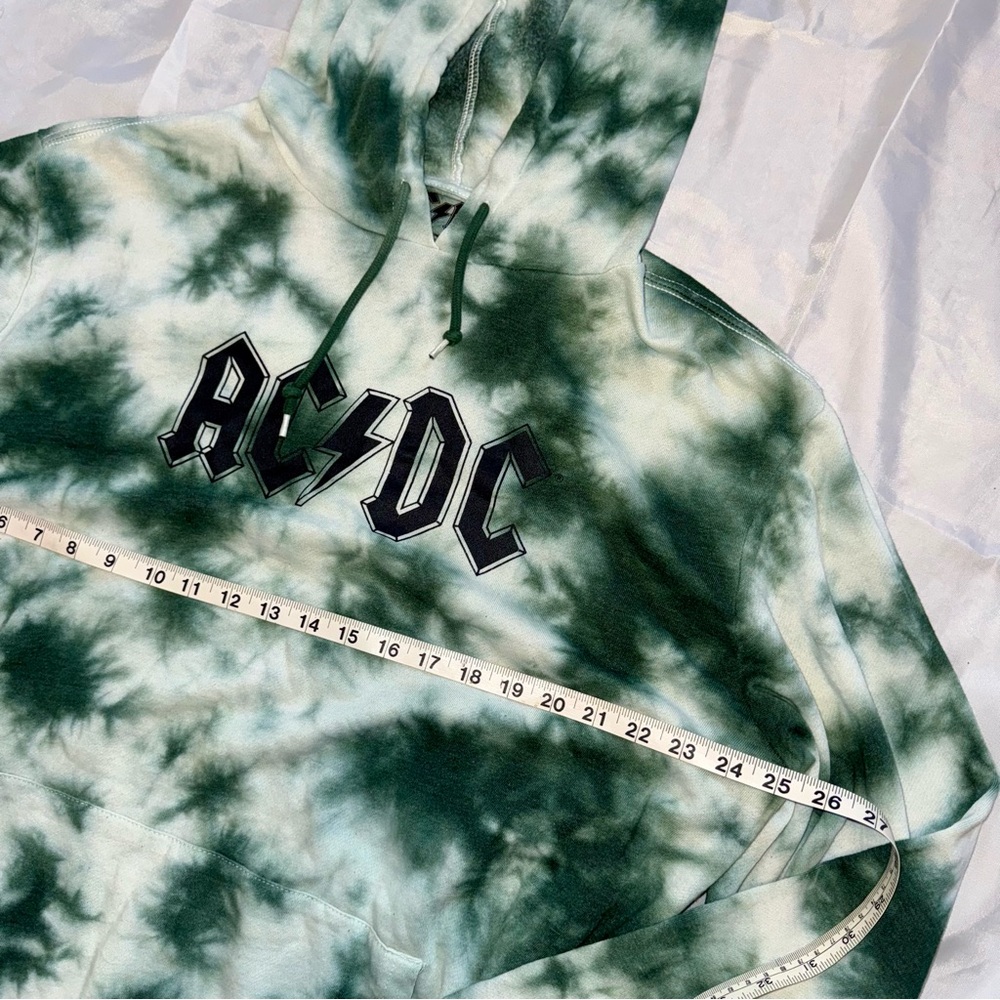 AC/DC Band Green White Tie-Dye Men's 2XL Sweatshirt‎ Hoodie Rock Hippie Unisex - Picture 5 of 7